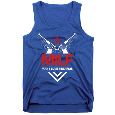 Milf I Love Firearms Gun Owners Patriotic Pro Usa Design Meaningful Gift Tank Top