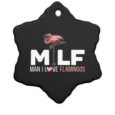 Man I Love Flamingos Bird Lover Summer Flamingo Ceramic Star Ornament