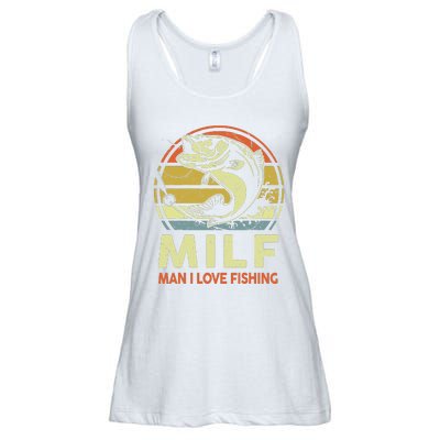  Man I Love Fishing Fly Fish Fisherman Funny Bass Dad  Ladies Essential Flowy Tank