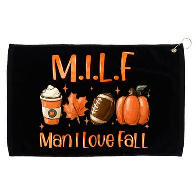 Milf I Love Fall Funny Autumn Seasons Lover Gift Grommeted Golf Towel