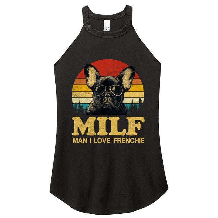 Milf I Love Frenchie Funny Saying French Bulldog Lovers Cool Gift Women's Perfect Tri Rocker Tank