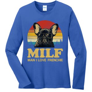 Milf I Love Frenchie Funny Saying French Bulldog Lovers Cool Gift Ladies Long Sleeve Shirt