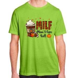 Milf I Love Fall Football Lover Pumpkin Spice Great Gift Adult ChromaSoft Performance T-Shirt