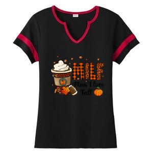 Milf I Love Fall Football Lover Pumpkin Spice Great Gift Ladies Halftime Notch Neck Tee