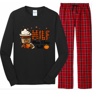 Milf I Love Fall Football Lover Pumpkin Spice Great Gift Long Sleeve Pajama Set