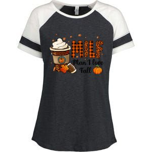 Milf I Love Fall Football Lover Pumpkin Spice Great Gift Enza Ladies Jersey Colorblock Tee