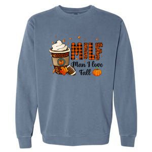 Milf I Love Fall Football Lover Pumpkin Spice Great Gift Garment-Dyed Sweatshirt