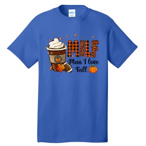 Milf I Love Fall Football Lover Pumpkin Spice Great Gift Tall T-Shirt