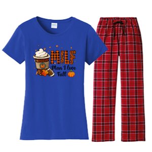 Milf I Love Fall Football Lover Pumpkin Spice Great Gift Women's Flannel Pajama Set