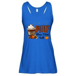 Milf I Love Fall Football Lover Pumpkin Spice Great Gift Ladies Essential Flowy Tank