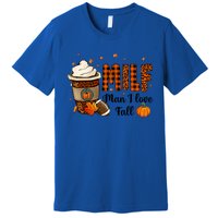 Milf I Love Fall Football Lover Pumpkin Spice Great Gift Premium T-Shirt