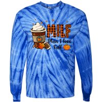 Milf I Love Fall Football Lover Pumpkin Spice Great Gift Tie-Dye Long Sleeve Shirt