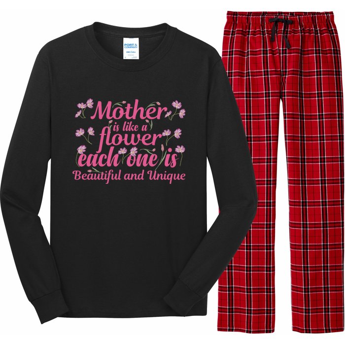 Mother Is Like A Flower Each One Is Beautiful And Unique Long Sleeve Pajama Set