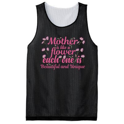 Mother Is Like A Flower Each One Is Beautiful And Unique Mesh Reversible Basketball Jersey Tank