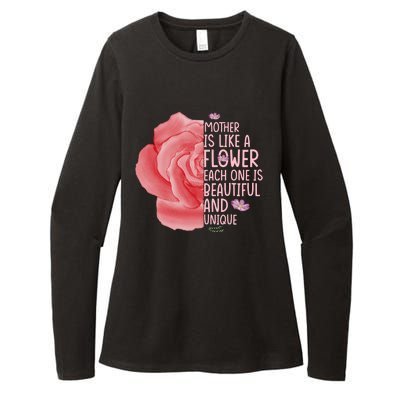 Mother Is Like A Flower Each One Is Beautiful And Unique Womens CVC Long Sleeve Shirt