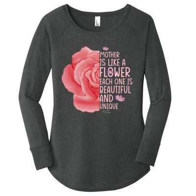 Mother Is Like A Flower Each One Is Beautiful And Unique Women's Perfect Tri Tunic Long Sleeve Shirt