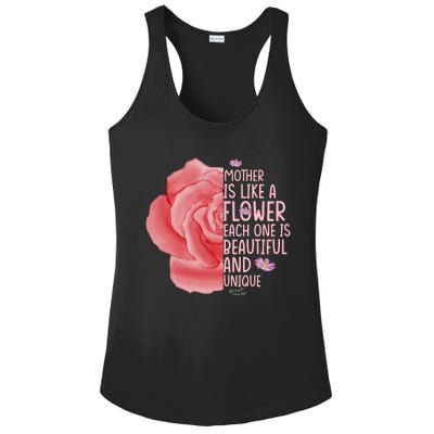 Mother Is Like A Flower Each One Is Beautiful And Unique Ladies PosiCharge Competitor Racerback Tank