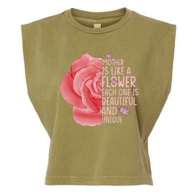 Mother Is Like A Flower Each One Is Beautiful And Unique Garment-Dyed Women's Muscle Tee