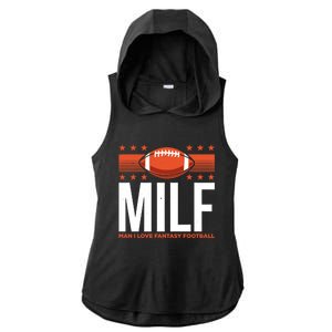 Milf I Love Fantasy Football Fans Players Gift Ladies PosiCharge Tri-Blend Wicking Draft Hoodie Tank