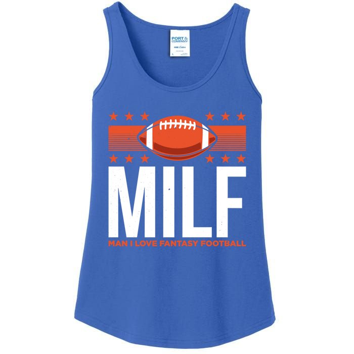 Milf I Love Fantasy Football Fans Players Gift Ladies Essential Tank