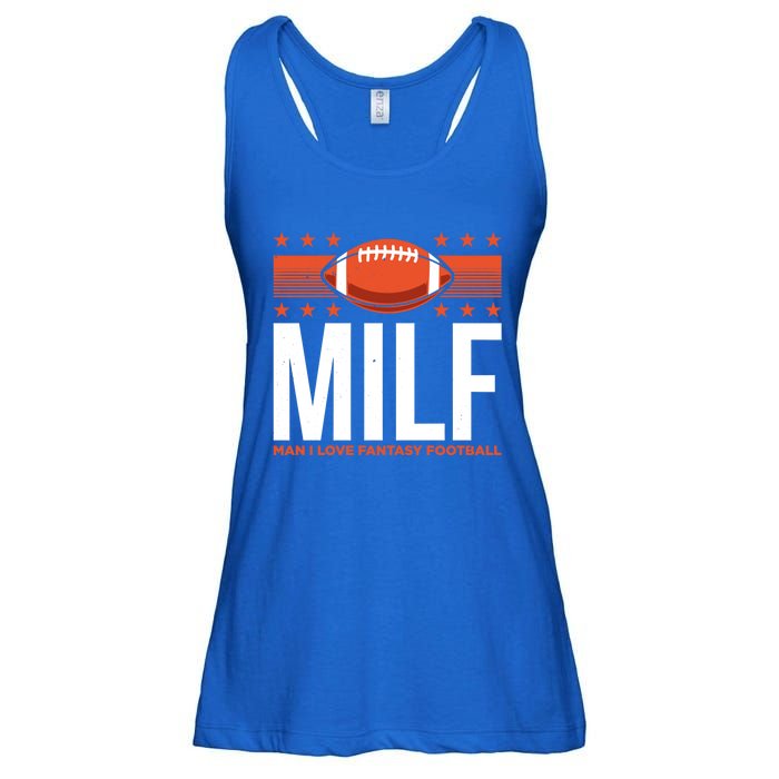 Milf I Love Fantasy Football Fans Players Gift Ladies Essential Flowy Tank