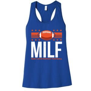 Milf I Love Fantasy Football Fans Players Gift Women's Racerback Tank