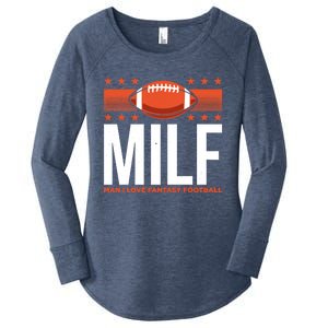 Milf I Love Fantasy Football Fans Players Gift Women's Perfect Tri Tunic Long Sleeve Shirt