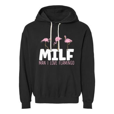 Man I Love Flamingos Bird Lover Summer Flamingo Garment-Dyed Fleece Hoodie