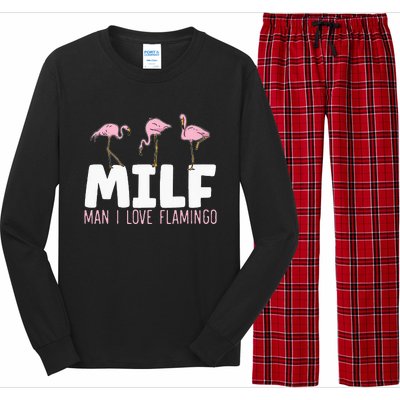 Man I Love Flamingos Bird Lover Summer Flamingo Long Sleeve Pajama Set