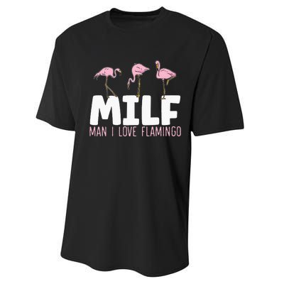 Man I Love Flamingos Bird Lover Summer Flamingo Performance Sprint T-Shirt