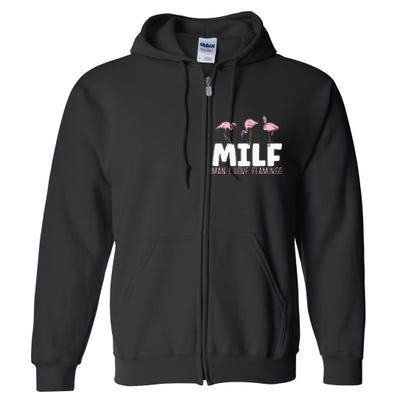 Man I Love Flamingos Bird Lover Summer Flamingo Full Zip Hoodie