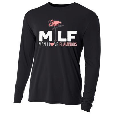 Man I Love Flamingos Bird Lover Summer Flamingo Cooling Performance Long Sleeve Crew