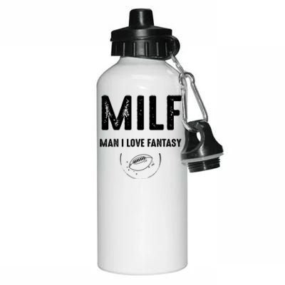 Milf I Love Fantasy Football Funny Gift Aluminum Water Bottle 