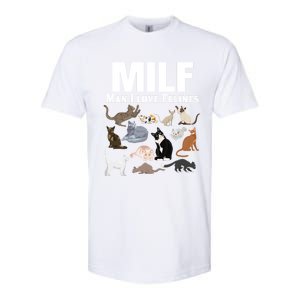 Milf I Love Felines Funny Cat Mom Dad Kitten Owner Funny Gift Softstyle® CVC T-Shirt