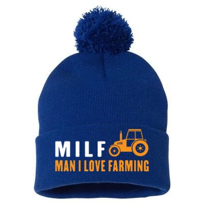 Milf I Love Farming Kansas State Football Fan Gift Pom Pom 12in Knit Beanie