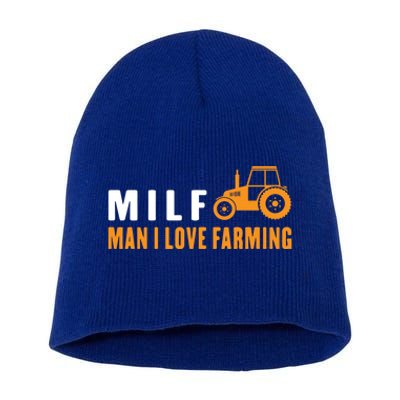 Milf I Love Farming Kansas State Football Fan Gift Short Acrylic Beanie