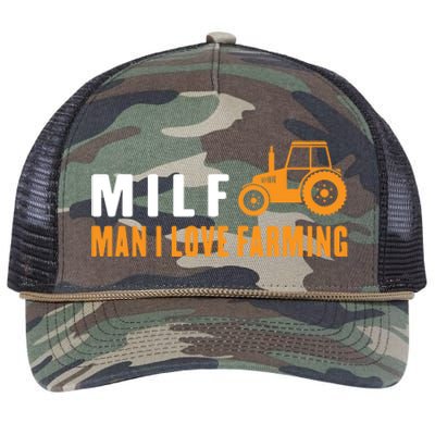 Milf I Love Farming Kansas State Football Fan Gift Retro Rope Trucker Hat Cap