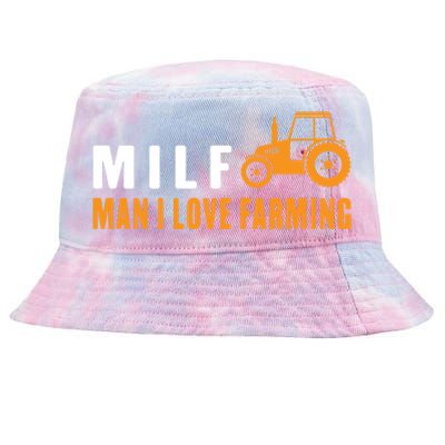 Milf I Love Farming Kansas State Football Fan Gift Tie-Dyed Bucket Hat