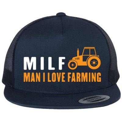 Milf I Love Farming Kansas State Football Fan Gift Flat Bill Trucker Hat