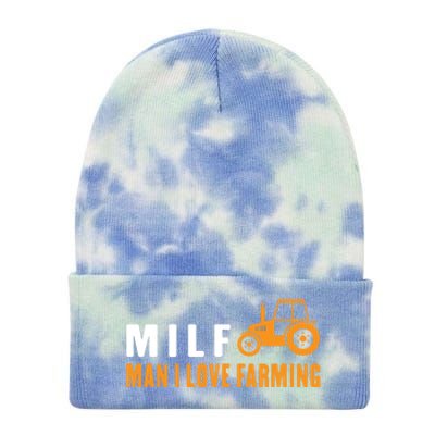 Milf I Love Farming Kansas State Football Fan Gift Tie Dye 12in Knit Beanie