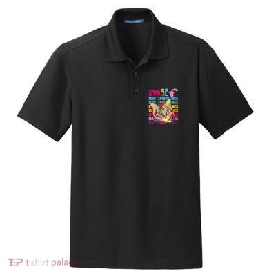 Milf I Love Felines Funny Cat Vintage Retro Cat Lover Gift Dry Zone Grid Polo