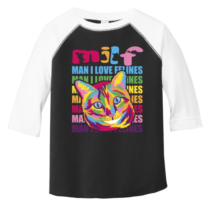 Milf I Love Felines Funny Cat Vintage Retro Cat Lover Gift Toddler Fine Jersey T-Shirt