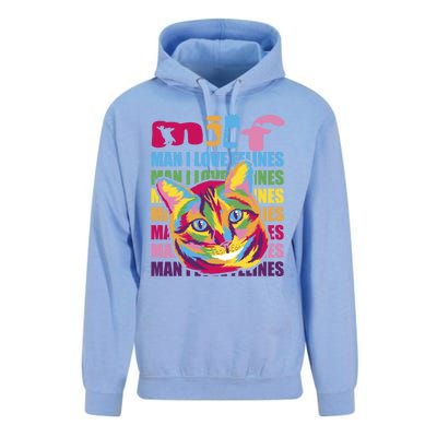 Milf I Love Felines Funny Cat Vintage Retro Cat Lover Gift Unisex Surf Hoodie