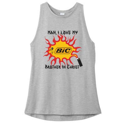 Man I Love My Brother In Christ Ladies PosiCharge Tri-Blend Wicking Tank