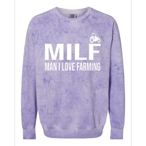 Milf I Love Farming Kansas State Purple Football Fan Gift Colorblast Crewneck Sweatshirt