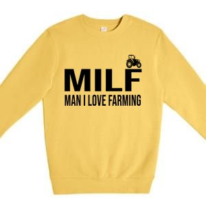 Milf I Love Farming Kansas State Purple Football Fan Gift Premium Crewneck Sweatshirt