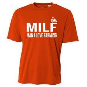 Milf I Love Farming Kansas State Purple Football Fan Gift Cooling Performance Crew T-Shirt