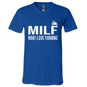 Milf I Love Farming Kansas State Purple Football Fan Gift V-Neck T-Shirt