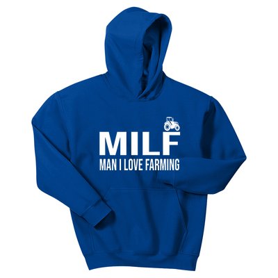 Milf I Love Farming Kansas State Purple Football Fan Gift Kids Hoodie