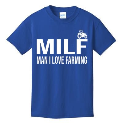 Milf I Love Farming Kansas State Purple Football Fan Gift Kids T-Shirt